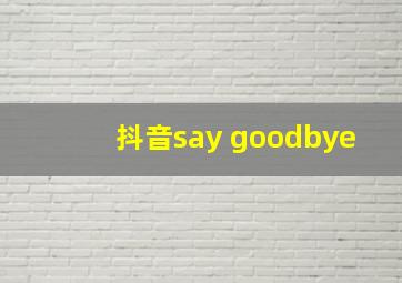 抖音say goodbye